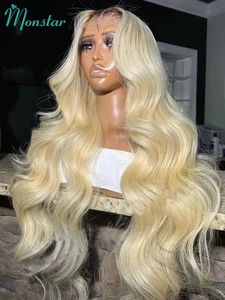 Perruques synthétiques Honey Blonde Ombre 1B 613 Couleur Perruque Transparent Body Wave 13x6 Frontal Perruques de Cheveux Humains pour Femmes 13x4 Lace Front Perruques de Cheveux HumainsL231024