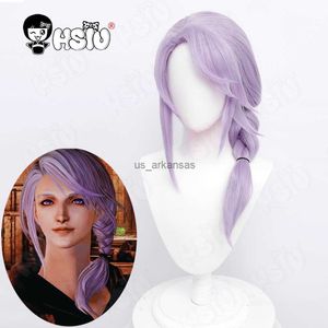 Pelucas sintéticas Hythlodaeus Cosplay Juego de pelucas Final Fantasy XIV FF14 Fibra de cosplay Wighsiu Light Purple trenzado Cabello largo HKD230818