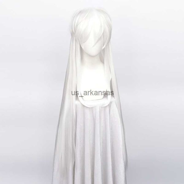 Pelucas sintéticas inuyasha sesshoumaru Cosplay pelucas de 100 cm de longitud de largo estilos de techo resistente al calor de vestuario sintético Cabello de peluca + una tapa de peluca libre HKD230818