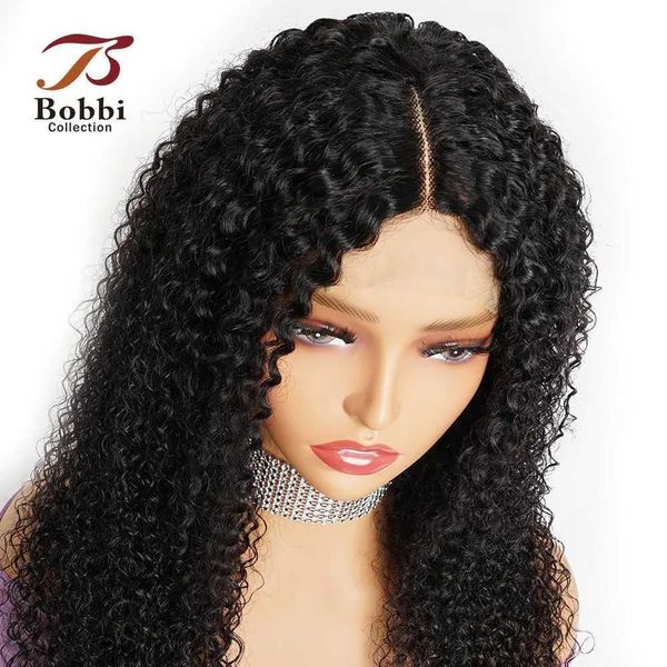 Perruques synthétiques Jerry Curly Lace Front Perruque humaine Couleur naturelle NON PARTIE MÉDICE CLOSIRE transparente Q240427