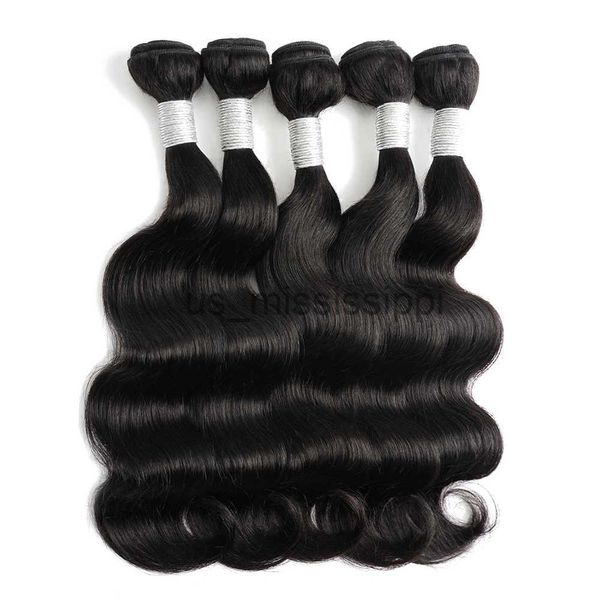 Perruques synthétiques KissHair Body Wave Human Hair Bundles 12 à 22 pouces Remy Indian Hair 60gBundle Naturel Noir Couleur Double Trame Cheveux x0823