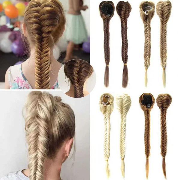 Pelucas sintéticas Pelucas de encaje Peluca trenzada Aspecto natural elegante Peluca larga trenzada con cola de pez Peluca de cola de caballo Cabello sintético para mujeres y niñas 240328 240327