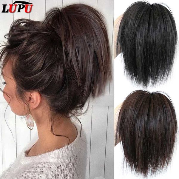 Pelucas sintéticas LUPU, moño de pelo sintético, banda para el cabello liso desordenado, moño elástico, envoltura Updo, piezas de cabello falsas para cabello de mujer 240329