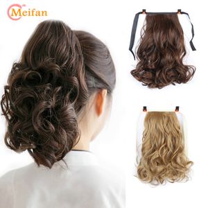 Perruques synthétiques MEIFAN queue de cheval synthétique courte vague pour femmes cordon attaché à la queue de cheveux pince à cheveux faux cheveux naturels 230828