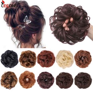 Perruques synthétiques Messy Hair Bun Scrunchy Donut Wavy Updo Élastique Chouchou Pièces Postiche De Mariée Chignons Faciles Pour Femmes Enfants 230629