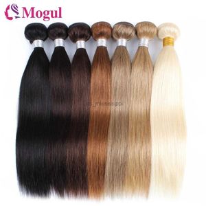 Perruques synthétiques Mogul Hair 1 Pc cheveux raides paquets couleur 8 blond cendré couleur 27 miel blond cheveux armure faisceaux Remy Extension de cheveux L240124