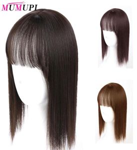 Perruques synthétiques Mupipi Femmes Couleur naturelle cheveux raides Bang Fringe Top Top.