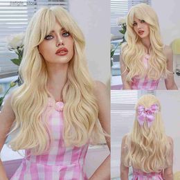 Perruques synthétiques Namm Barbie Wig Long Wigs Blonde pour femmes Perruque synthétique populaire pour Cosplay Halloween Hair densité Hair Y240401