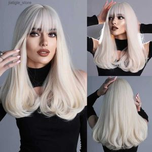 Perruques synthétiques NAMM FEMMES CURLY WIGS WIG SYNTHÉTIQUE AVEC Bangs Cosplay Wig Daily Fart