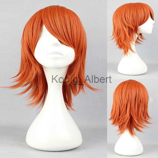 Pelucas sintéticas Una pieza Nami Cosplay peluca sintética peluca corta cortes de pelo naranja fiesta esponjosa peluca femenina mujeres niñas peluca de pelo disfraz de Halloween x0824