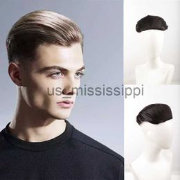 Pelucas sintéticas Pageup Pelucas sintéticas para hombres Pelo corto Top Topper Horquillas para eheads Reemplazo de cabello para hombres Hombre natural Postizo Pelucas masculinas x0826