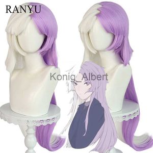 Perruques synthétiques Ranyu Bungo Stray Dogs Sigma perruques longues droites blanc violet deux couleurs Anime Cosplay perruque de cheveux pour la fête x0824