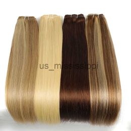 Pelucas sintéticas Real Beauty Platinum Rubio Paquetes de tejido de cabello liso brasileño 14 "28" Hight Ratio Remy Hair Brown # 4 Rubio # P6613 x0823