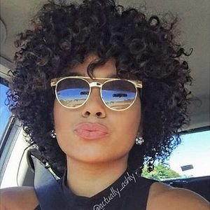 Synthetische pruiken Rebecca Korte losse krullende pruiken voor zwarte vrouwen Braziliaanse Remy Bouncy Human Hair Blond Red Cosplay Full 230227