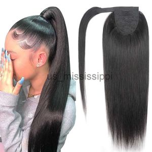 Pelucas sintéticas Richgirl Wrap Around Ponytail Cabello humano Brasileño Recto Pony Tail Hair para mujeres negras Remy Hair Color natural x0823