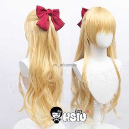 Synthetische pruiken Sailor Venus Cosplay Wighsiu Golden Long Hair Fiber Synthetische Pruik +Gratis haaraccessoires +Wig Cap HKD230818