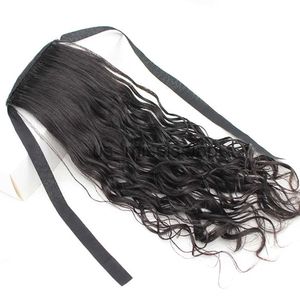 Pelucas sintéticas Salonchat Afro Kinky Curly Hair Ponytail Cordón Ponytail Postizos con dos peines de plástico Clip en cabello Remy x0823