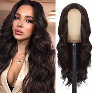 Pelucas sintéticas que venden pelucas de mujer con encaje pequeño y diademas de pelo largo y rizado con ondas grandes Lacewigs