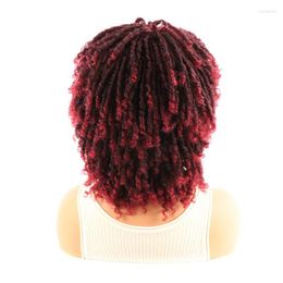 Synthetische Pruiken Korte Zachte Zwarte Dreadlocks Aux Locs Met Pony Voor Vrouwen Ombre Haak Twist Vlechten Haar Lizzy Kend22