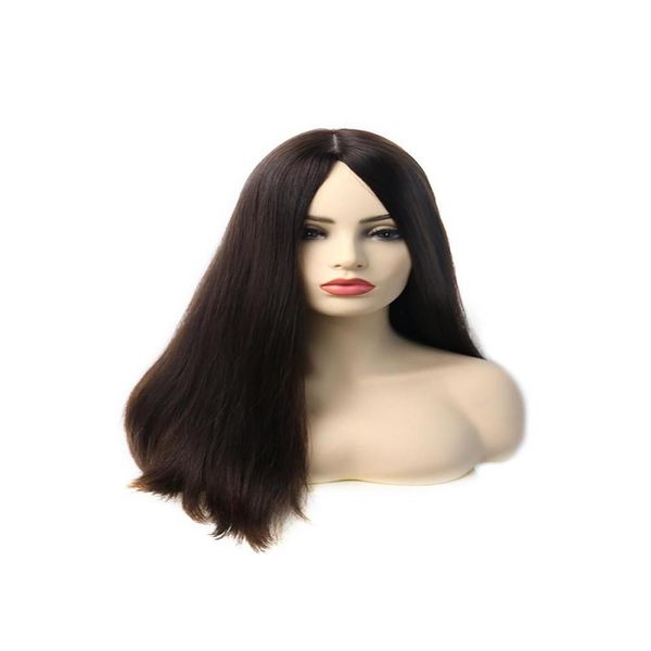 Perruques synthétiques Base de soie Lace Front cheveux humains Sheitel Double DN perruque juive casher européenne vierge Wig5706793 produits de livraison directe Otk9I