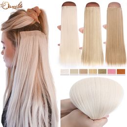 Synthetische pruiken Snoilite 26 inch lichtblond clip-in haar lang recht natuurlijk ombre haarstukje voor vrouwen 230803