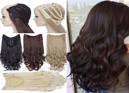 Perruques synthétiques Snolilite U Part Clip en une seule pièce, cheveux ondulés demi-tête, postiche naturelle pour femmes 7294691