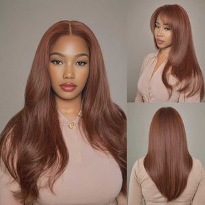 Perruques synthétiques SNQP Centre long Split Split Right Hair New Fashion Womens Wig Role Daily Party High Temperature résistant Fiber Optic Q240427