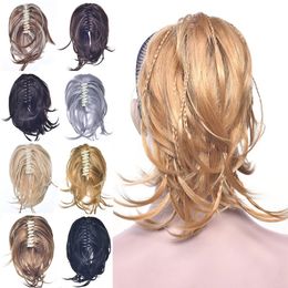 Synthetische pruiken Soowee Dames haarstukje Synthetisch haar Blond Zwart Bruin Clip-in haar Krullend Kleine staart Klauw Paardenstaart 231108