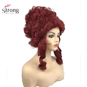 Perruques synthétiques StrongBeauty Marie Antoinette Princesse Medium Curly Hair Cosplay Wigs Red HKD230818