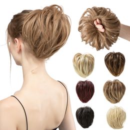 Perruques synthétiques Synthétique Faux Cheveux Chignon Bouclés Bande Postiche Chouchou Chouchou Wrap Désordre Pièce Élastique Afro Chignon Cheveux Queue Femme Chignon 230914