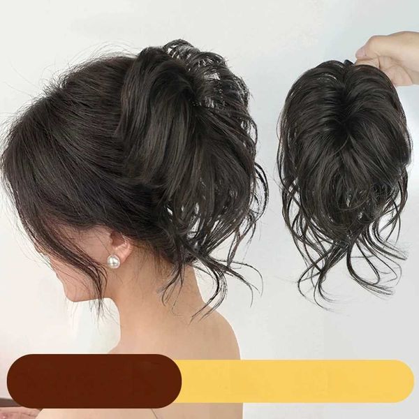 Pelucas sintéticas Sintético Corto Ondulado Cola de caballo Cinta Cordón Envoltura alrededor de la cola del cabello Postizos falsos naturales para mujeres 240329