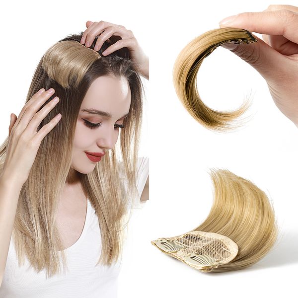 Perruques Synthétiques Coussinets De Cheveux Raides Synthétiques Mode Augmentation Du Volume De Cheveux Moelleux Clip Naturel Invisible Sur Des Postiches Blonde Pour Les Femmes 2 Pièces 221205