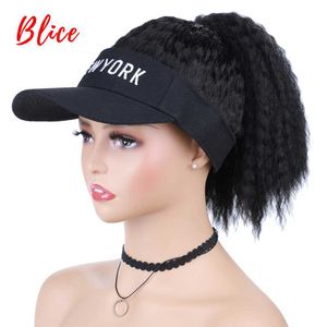 Pelucas sintéticas Pelucas sintéticas Blice Peluca de cola de caballo de pelo rizado sintético Rizado Recto Viaje Gorra de béisbol de playa Todo en uno Peluca de sombrero fácil de usar 240328 240327