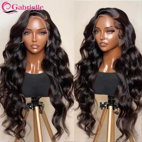 Perruques synthétiques Perruques synthétiques Gabrielle 13x6 13x4 Lace Front Wig cheveux humains vague de corps sans colle perruque pré coupée 5x5 fermeture perruques de cheveux humains cheveux naturels indiens bruts 240329