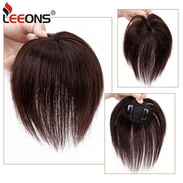 Perruques synthétiques Perruques synthétiques Leeons Clip synthétique en postiches pour femmes courtes partie libre postiches droites pour perte de cheveux légère couverture de volume cheveux noirs 240327