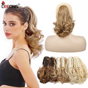 Synthetische pruiken Synthetische pruiken Nieuw 13 inch klauwclip op paardenstaart Kort krullend paardenstaart Clip-in klauwhaar Natuurlijk uitziend synthetisch haarstukje voor dames 240328 240327