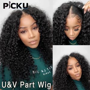 Synthetic Wigs V Part Wig Human Hair No Leave Out Brazilian Deep Wave for Women U Curly Glueless Virgin 250% 231006