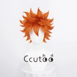 Perruques synthétiques perruques anime haïkyuu !!Hinata Shoyo Cosplay Wig Shoyo Hinata 30cm Orange Short Wigs Hair synthétique résistant à la chaleur