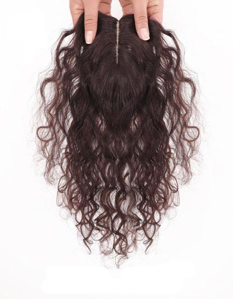 Perruques synthétiques Femmes Hairable Hair Net Base Real Human Topper Wig Augmentation de la quantité de poils de tête sur la tête 4079530