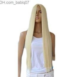 Perruques synthétiques WoodFestival longue perruque blonde droite femmes perruques synthétiques cheveux en fibre douce pour femme blanche résistante à la chaleur complète Z230731
