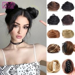 Chignons synthétiques pour femmes, postiche à griffe courte sur Chignon Donut Updo à Clip pour femmes 231025