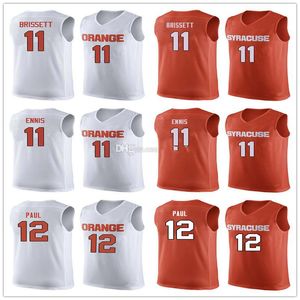 Syracuse Orange College # 11 Oshae Brissett Basketball Jersey Tyler Ennis # 12 Brendan Paul Mens Ed Numéro personnalisé Nom des maillots