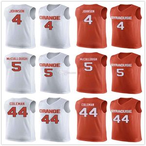 Syracuse Orange College # 4 Wesley Johnson Camisetas de baloncesto # 5 Chris McCullough # 44 Derrick Coleman Hombre Cosido Personalizado Cualquier número Nombre