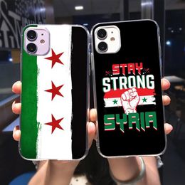 Étui de téléphone à drapeau en Syrie Transparent pour iPhone 13pro 13 12 11 Pro Max Mini XS X XR SE2020 6 6S 8 7 Plus Couverture