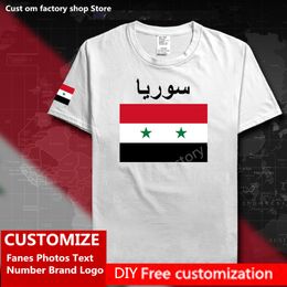 République Arabe Syrienne Syrie Coton T-shirt Personnalisé Jersey Fans DIY Nom Numéro Marque Hip Hop Lâche Casual T-shirt SYR Arabe 220616