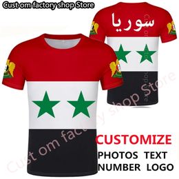 SYRIEN ARABE t-shirt bricolage gratuit personnalisé p o nom numéro syrie syr T Shirt nation drapeau islam sy arabe arabe pays collège vêtements 220620