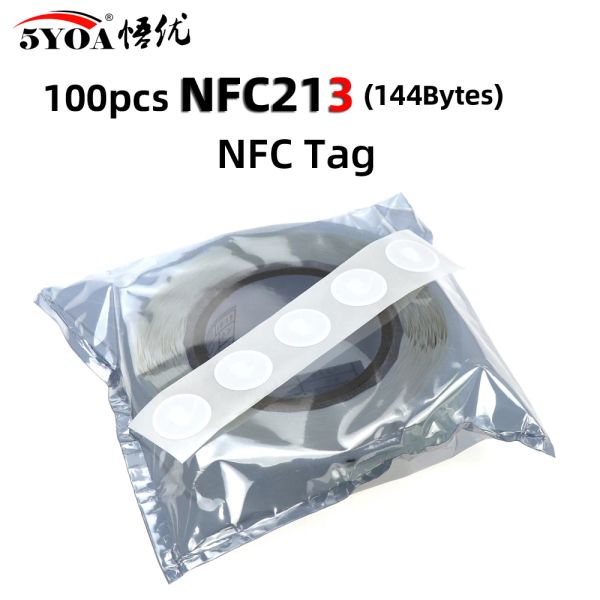 Système 100pcs / lot NFC TAG NFC213 Étiquette 213 Étiquettes autocollants Badges Lable autocollant 13.56 MHz Huawei partager les raccourcis d'automatisation personnelle IOS13