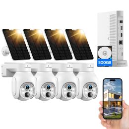 Système 10ch NVR 4MP Wireless CCTV Sécurité Caméra Système Système solaire Solaire Aliment Alifiée Caméra IP PTZ Protection de surveillance vidéo