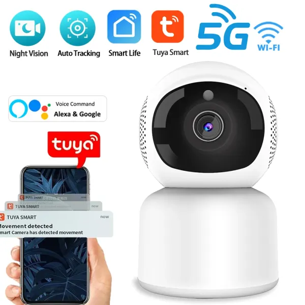 Sistema 2.4G/5G TUYA Smart Home Wifi IP Camera IP Interior Wifi Vigilancia Cámara de vigilancia Auto Monitor de bebé Alexa Cámara inalámbrica