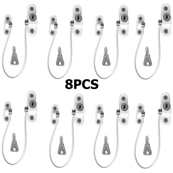 Système 2 / 8pcs / Set Window Lock Protection contre les enfants Sécurité Baby Sécurité en acier inoxydable Stopper des verrouillage du réfrigérateur